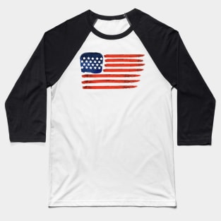 4th of July Brushed American Flag For Patriots Baseball T-Shirt